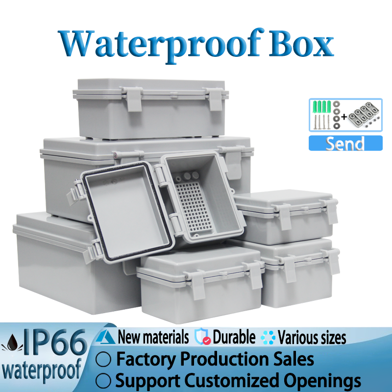 Outdoor Power Box Cover - กลางแจ้ง IP66 Abs Pc บานพับพลาสติกสีเทา/ฝาครอบที่อยู่อาศัยกันน้ํากล่องแยกไฟฟ้ากล่องพลาสติกกล่องจําหน่าย