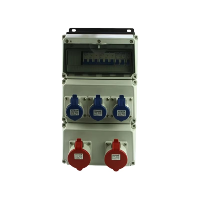 Outdoor Power Distribution Board - 32A IP65 กล่องจ่ายไฟติดผนังพลาสติกสำหรับกลางแจ้งแบบกันน้ำ สวิตช์ไฟฟ้า ปลั๊กไฟฟ้า บอร์ดเสียบปลั๊กไฟฟ้า