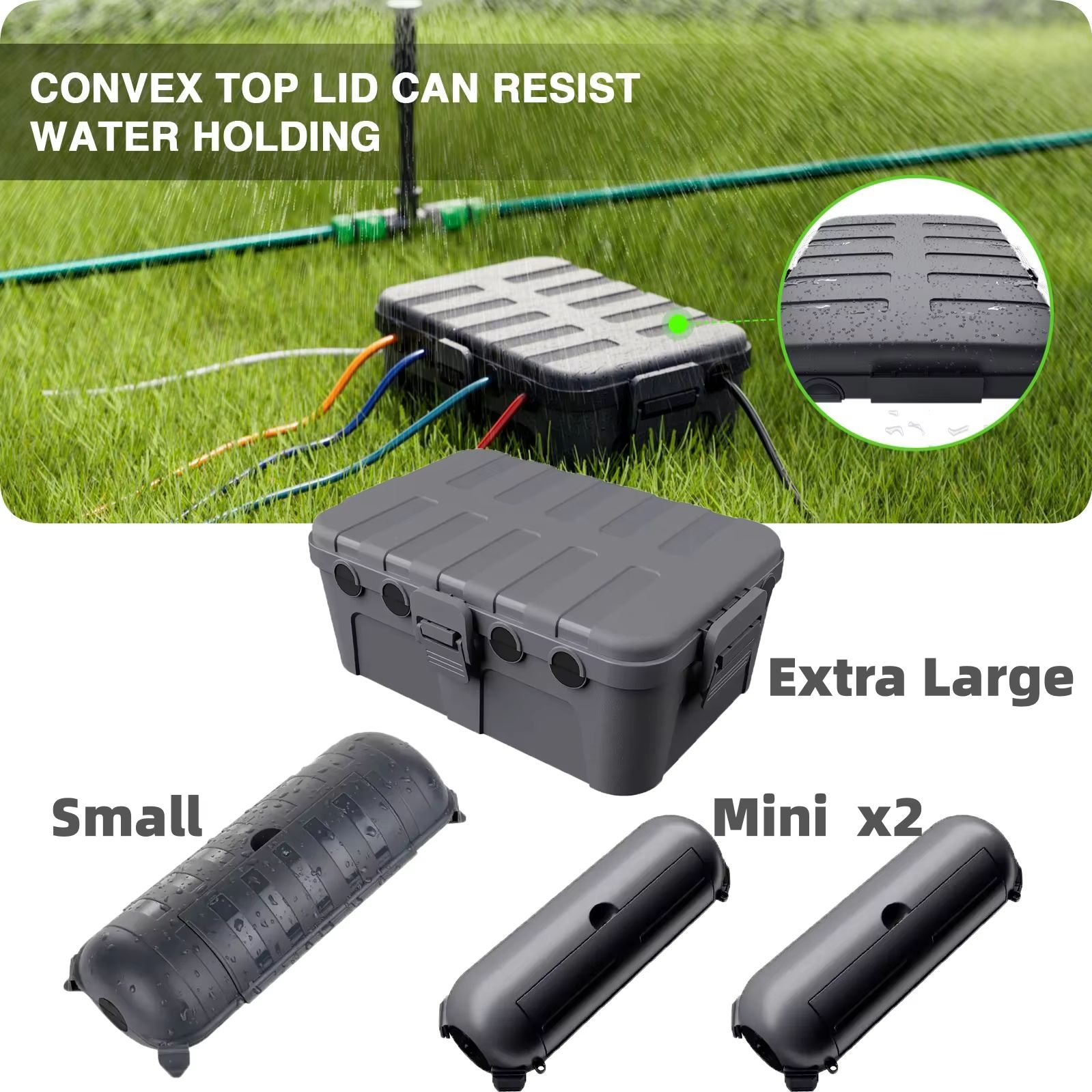 Outdoor Power Adapter - ฝาครอบสายไฟฟ้ากลางแจ้งขนาดใหญ่ ทนทานต่อสภาพอากาศ สำหรับป้องกันสายต่อพ่วง ปลั๊กพ่วง ปลั๊กไฟฟ้า และไฟตกแต่งวันหยุด