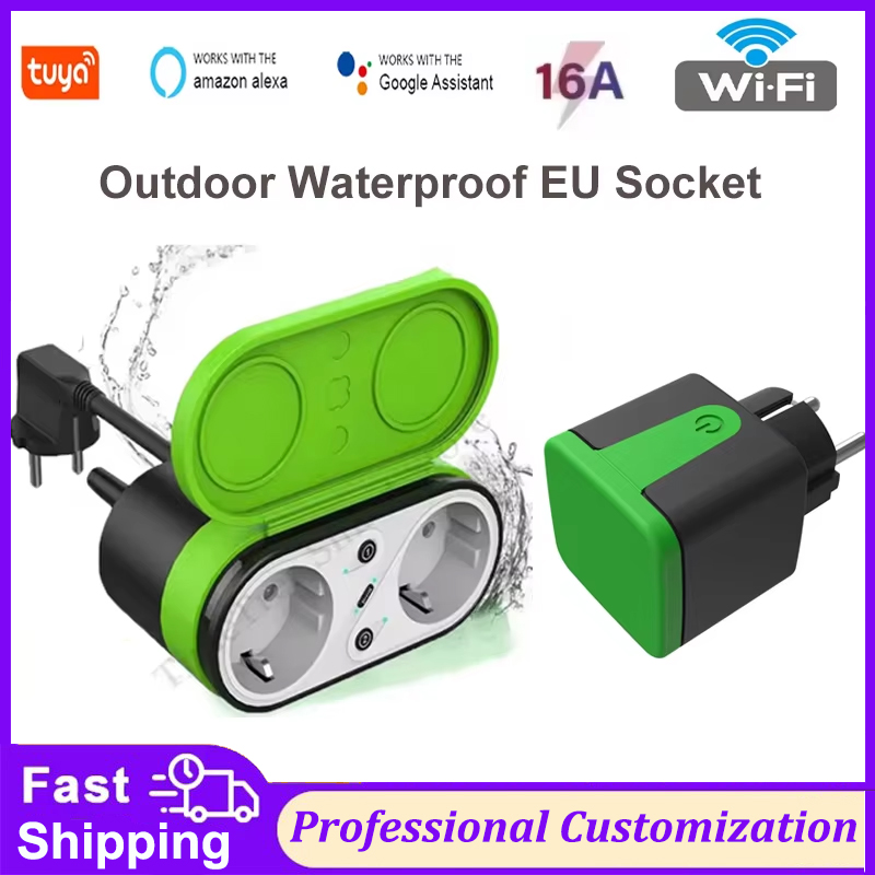 Outdoor Power Adapter - ปลั๊กไฟอัจฉริยะ Tuya EU 16A Wifi สำหรับภายนอกอาคาร