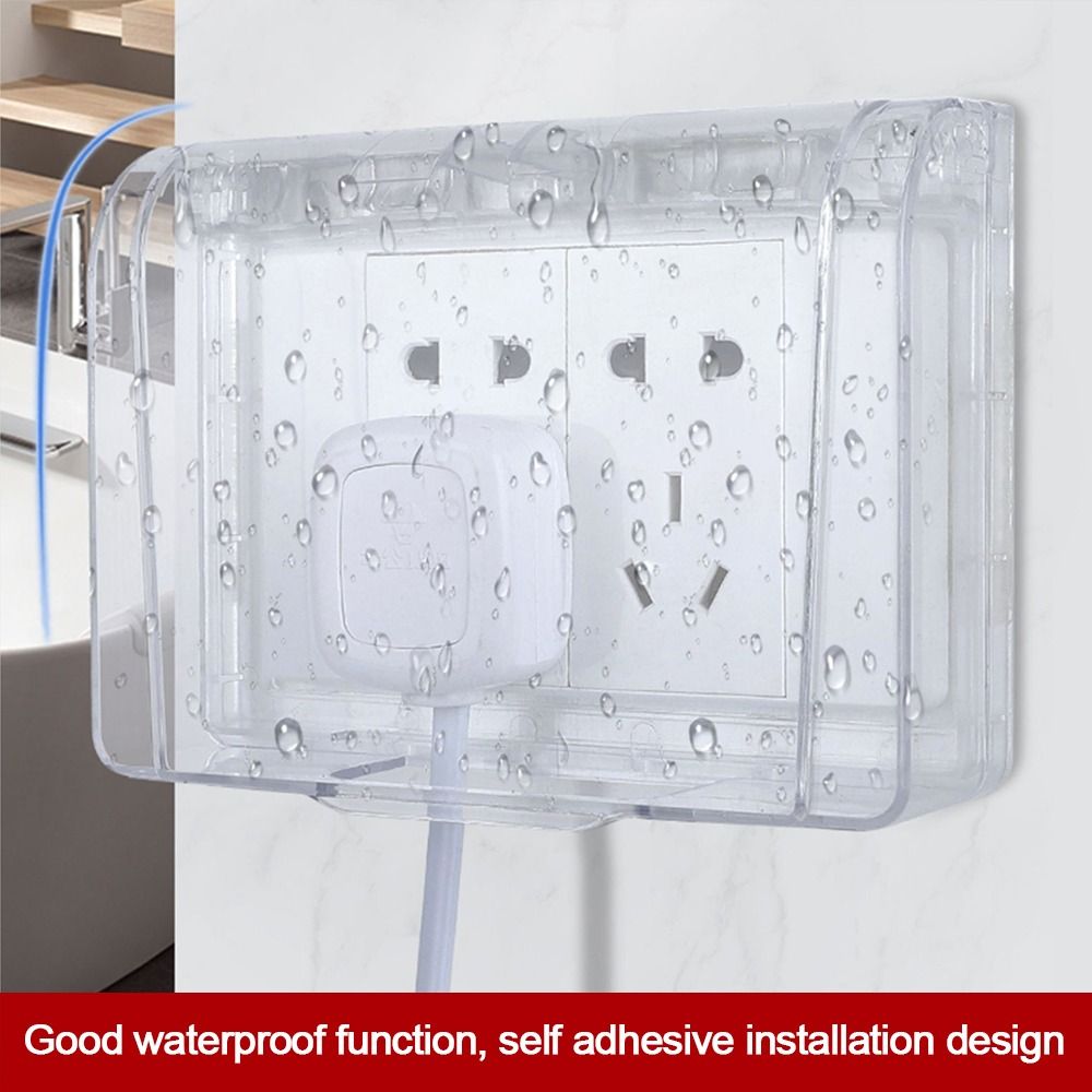 Outdoor Power Socket Cover - ฝาครอบป้องกันสวิตช์แบบติดผนัง แบบมีกาวในตัว 86 ประเภท ปลั๊กป้องกัน ปลั๊กพลาสติก