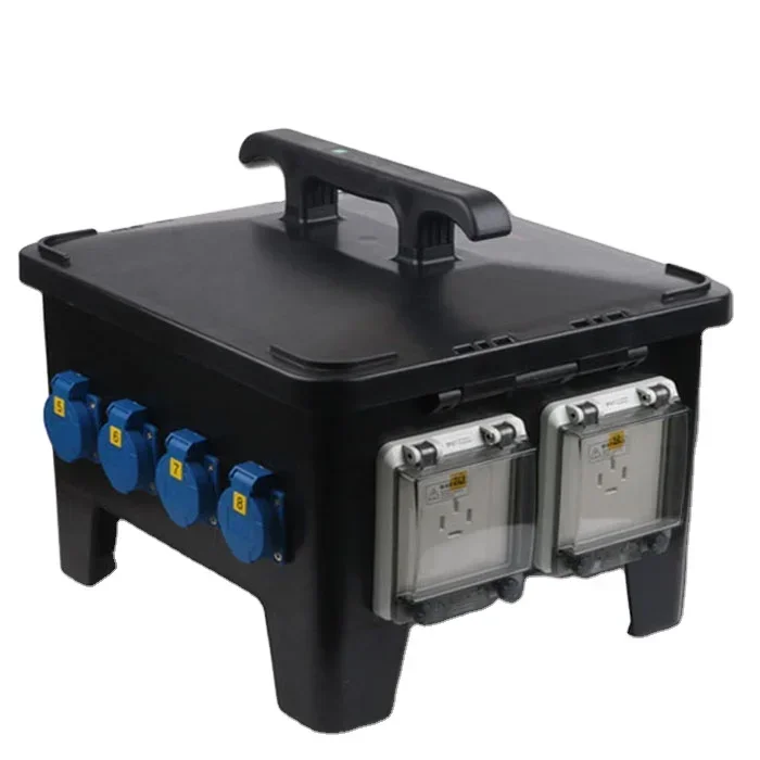 Outdoor Power Distribution Board - กล่องจ่ายไฟฟ้าอุตสาหกรรมแบบพกพาสำหรับใช้งานกลางแจ้ง ป้องกันน้ำ IP67 รุ่น 2026 พร้อมเต้ารับแบบรวม