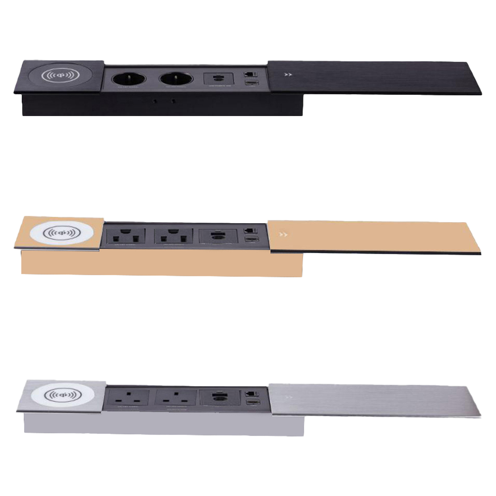 Outdoor Usb Power Strip - Manleike เต้ารับแบบซ่อนบนโต๊ะมีช่องเสียบแบบมีฝาปิดแบบเลื่อนสำหรับออฟฟิศพร้อมช่องเสียบแบบไร้สายชาร์จ USB Type-C เครือข่าย HDMI