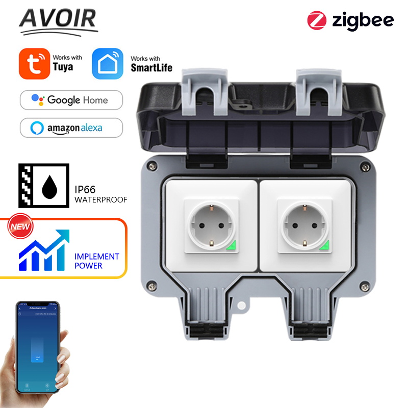 Outdoor Usb Power Strip - Avoir Tuya Zigbee ซ็อกเก็ตไฟฟ้า IP66 กันน้ํากลางแจ้ง