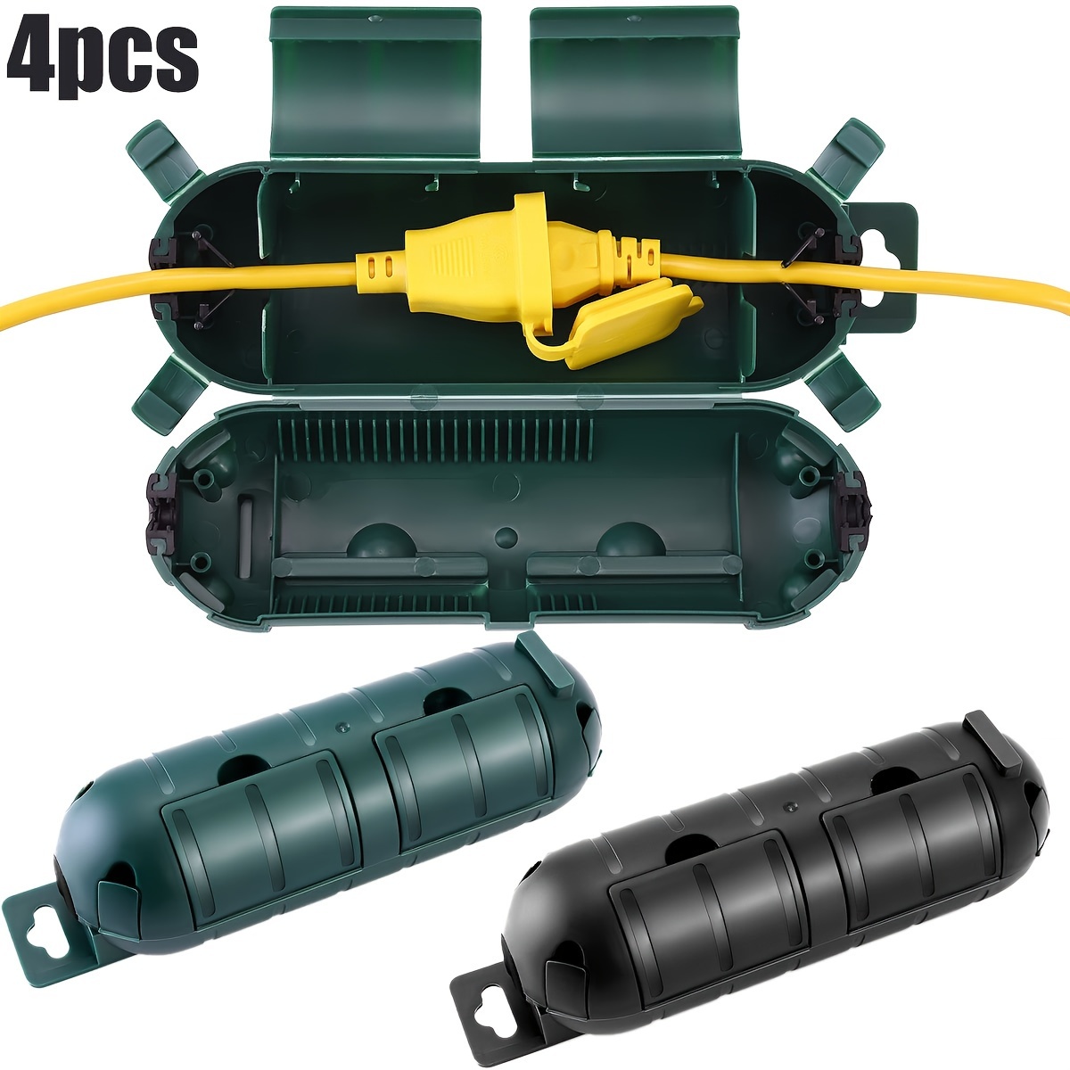 Outdoor Power Socket Cover - 4 ชิ้นกลางแจ้งสายไฟความปลอดภัยซีล, Weatherproof การเชื่อมต่อไฟฟ้ากล่องป้องกันกลางแจ้ง Outlet Plug