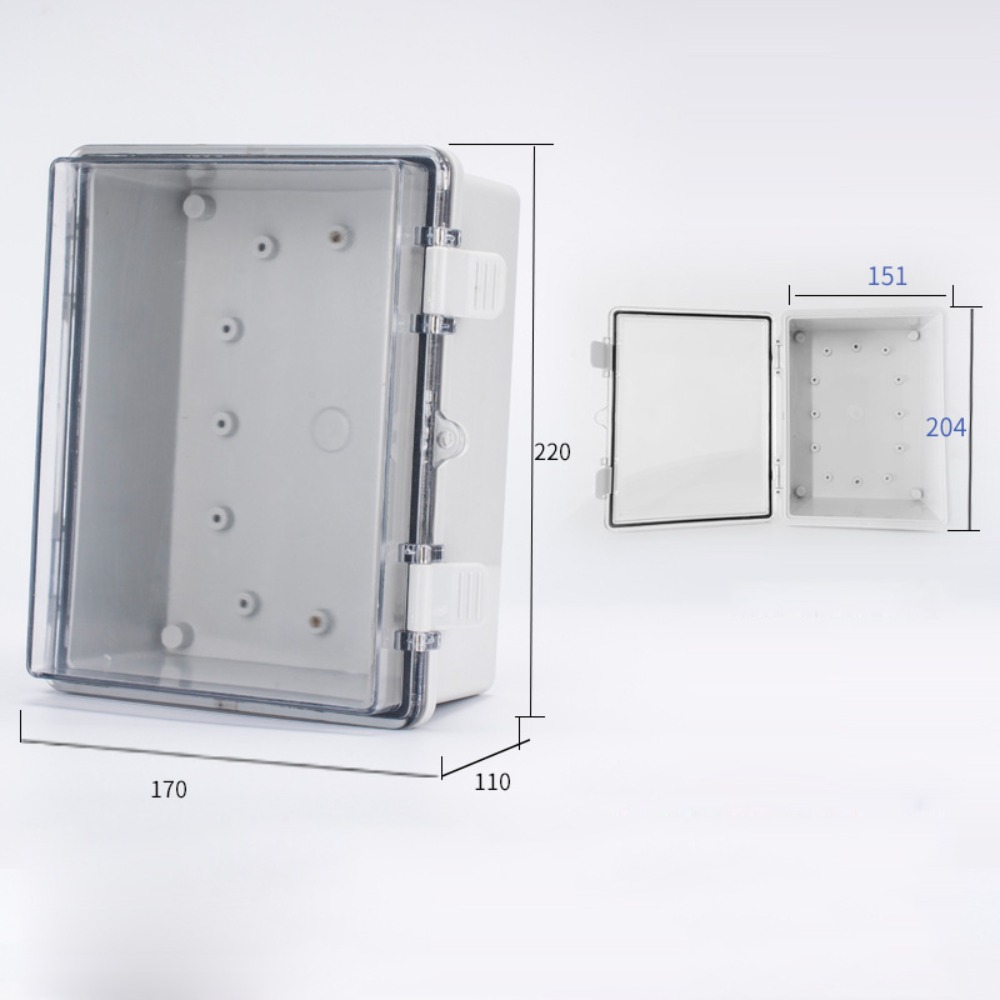 Outdoor Power Box Cover - กล่องพลาสติกไฟฟ้าแบบปิดผนึกสำหรับภายนอกอาคาร ทำจากวัสดุ ABS พร้อมฝาปิดแบบมีตัวล็อค กล่องกระจายสายไฟฟ้า ฝาครอบโปร่งใส