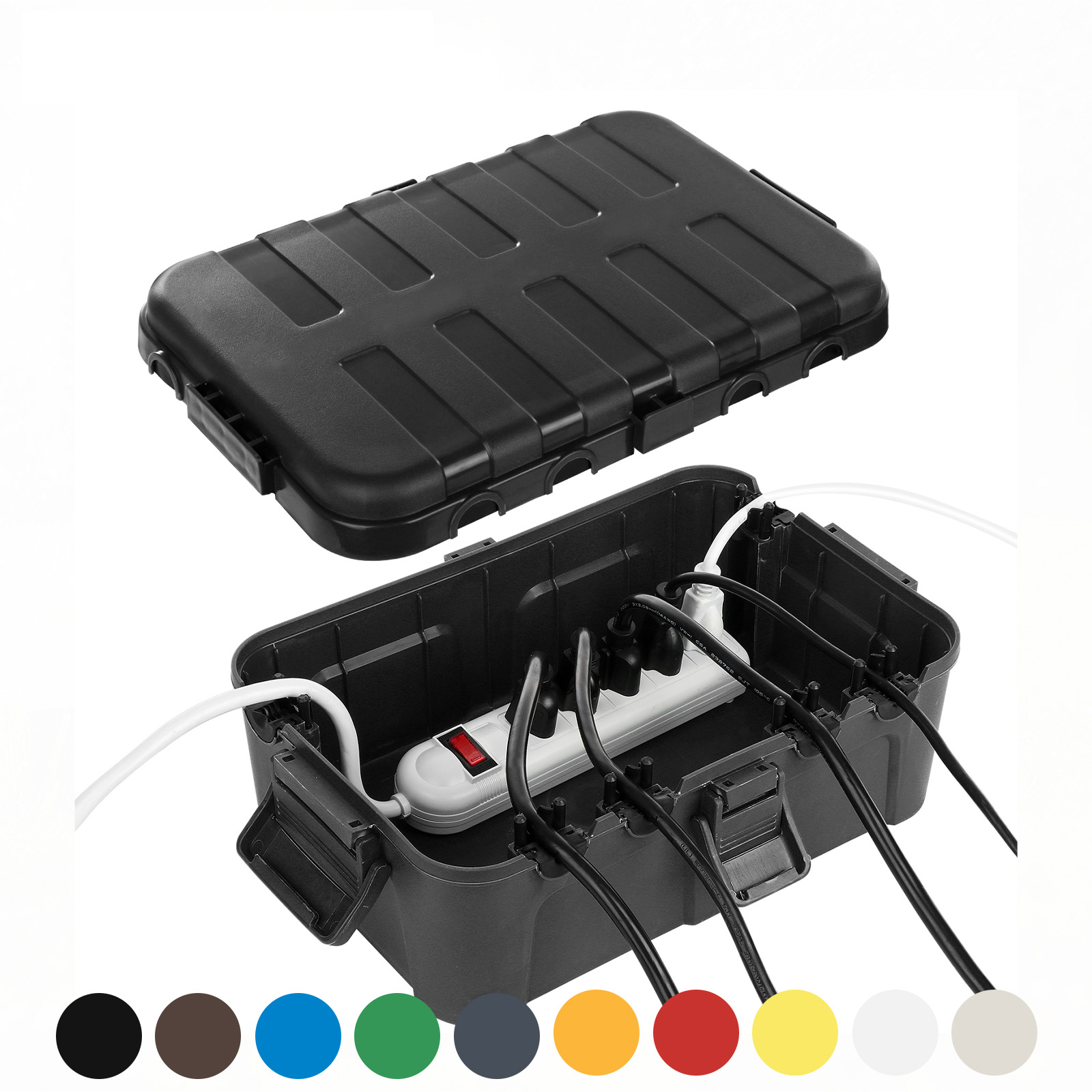 Outdoor Power Adapter - กล่องไฟฟ้ากลางแจ้งขนาดใหญ่พิเศษ, ฝาครอบสายไฟต่อกันน้ํา Weatherproof, ป้องกันเต้าเสียบ, ปลั๊ก, ซ็อกเก็ต,