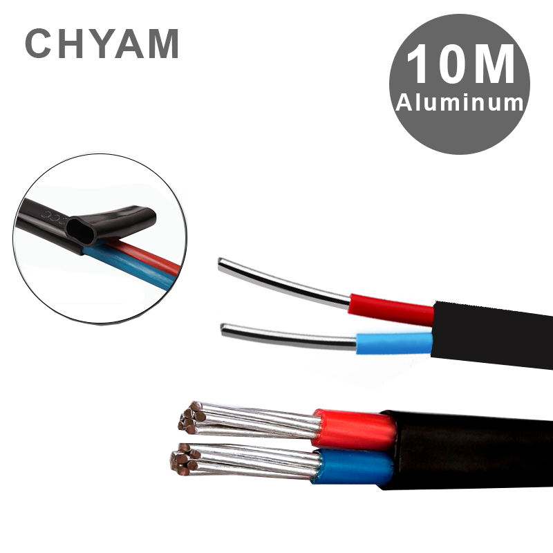 Outdoor Power Line Cover - 10 เมตรลวดอลูมิเนียมฝาครอบสีดํา 2-core 2.5 / 4