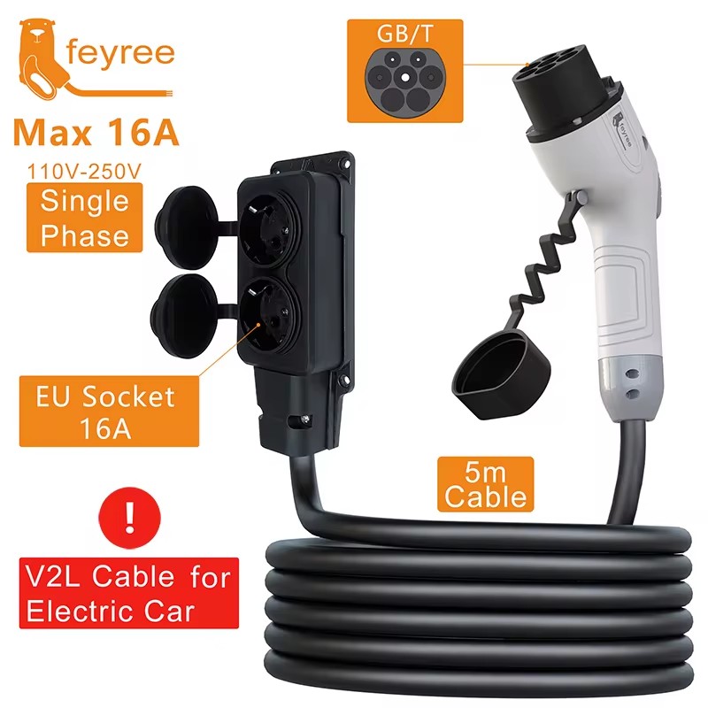 Outdoor Power Adapter - สายชาร์จ Feyree V2L พร้อมปลั๊กปล่อยประจุสำหรับรถยนต์ไฟฟ้า ช่องเสียบ GBT
