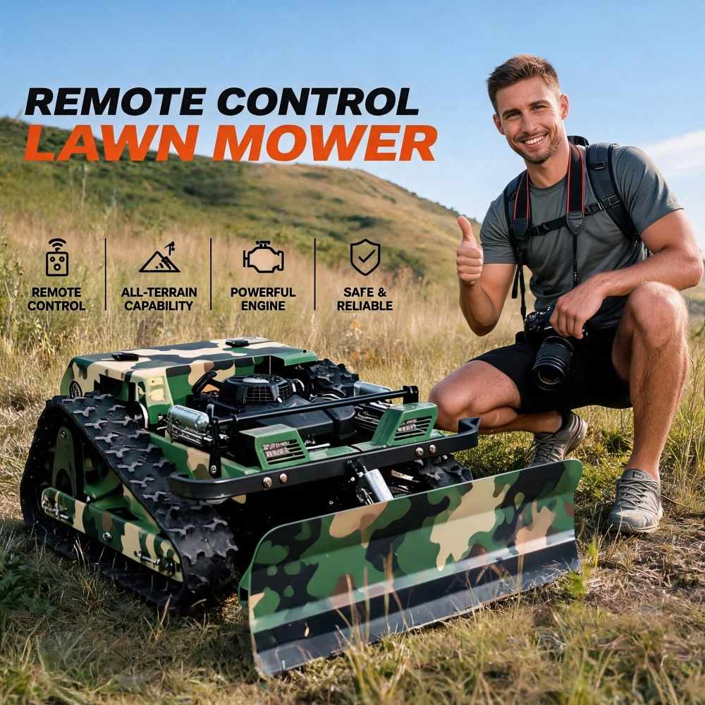 Hedge Trimmer Cordless - เครื่องตัดหญ้าแบบมีล้อเลื่อน เครื่องตัดหญ้าไฟฟ้า ดีไซน์เรียบง่าย ควบคุมระยะไกลอัตโนมัติ หุ่นยนต์กำจัดวัชพืช CE