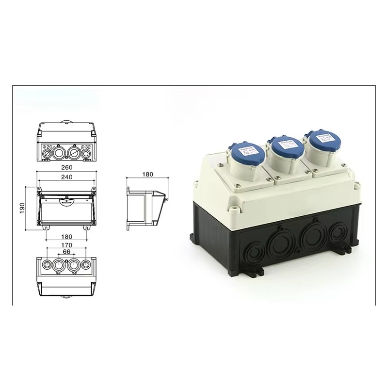 32A IP65 กล่องจ่ายไฟติดผนังพลา - Outdoor Power Distribution Board บทวิจารณ์และราคา