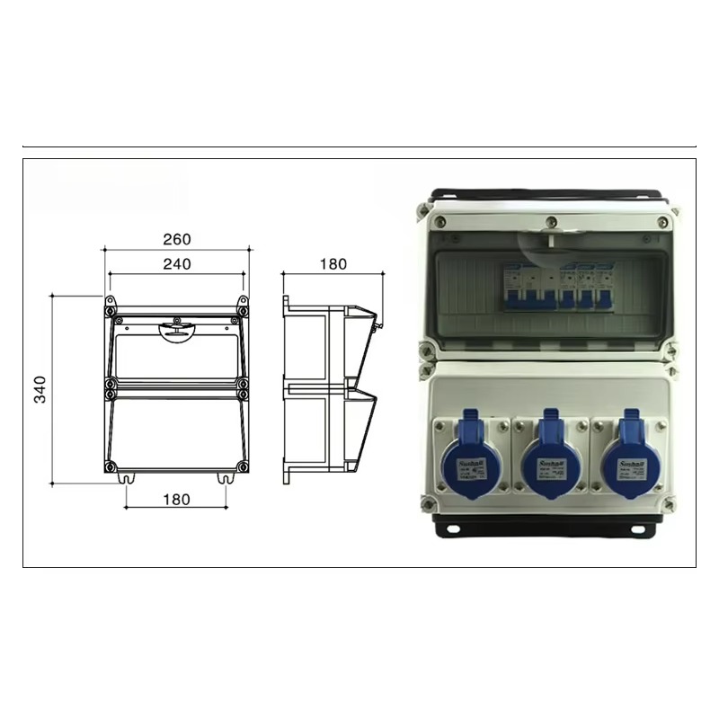 32A IP65 กล่องจ่ายไฟติดผนังพลา - Outdoor Power Distribution Board บทวิจารณ์และราคา