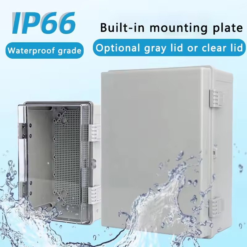 IP66 กันน้ําสีเทา/โปร่งใสฝาครอ - Outdoor Power Box Cover บทวิจารณ์และราคา