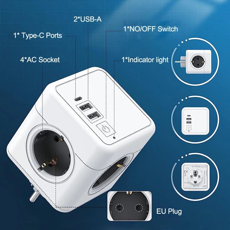 Massfa 4 EU สายไฟกระแสสลับหลาย - Outdoor Usb Power Strip บทวิจารณ์และราคา