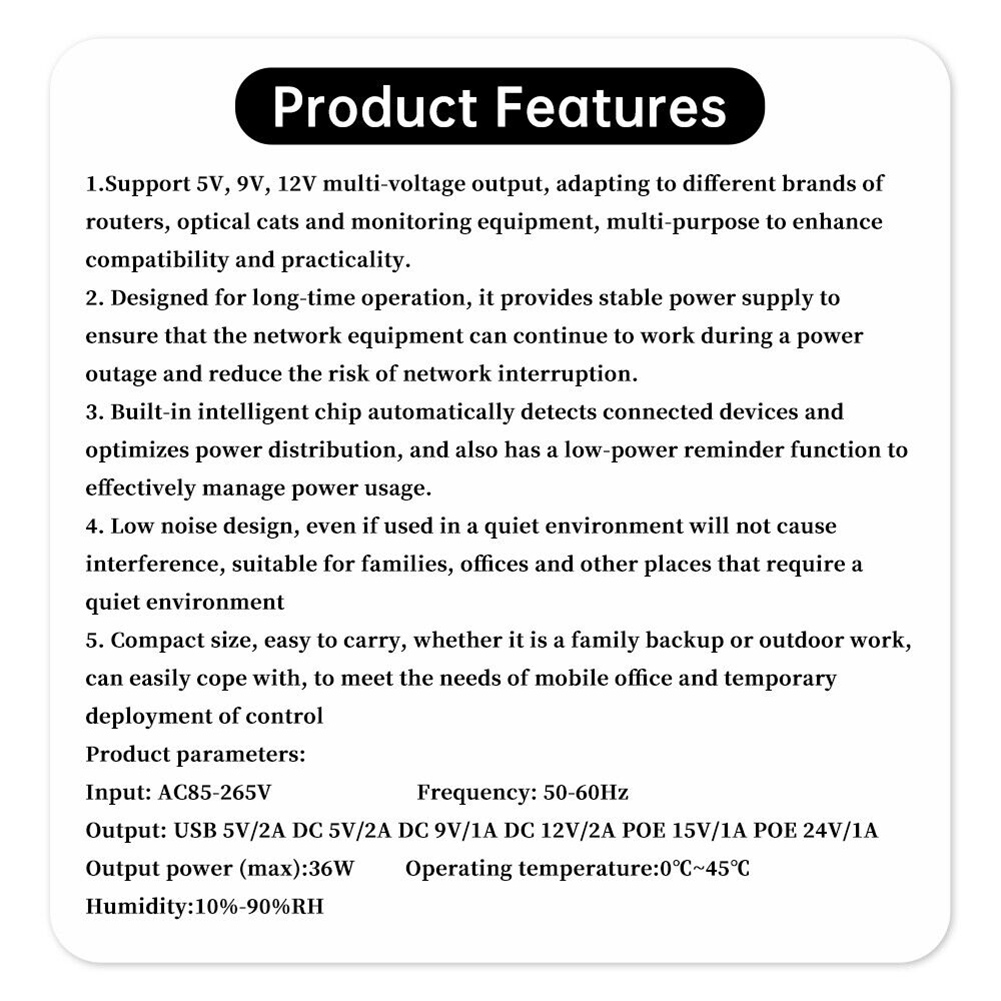 1018L 5V 9V 12V แบตเตอรี่สำรอง - Ups Power Supply Outdoor บทวิจารณ์และราคา