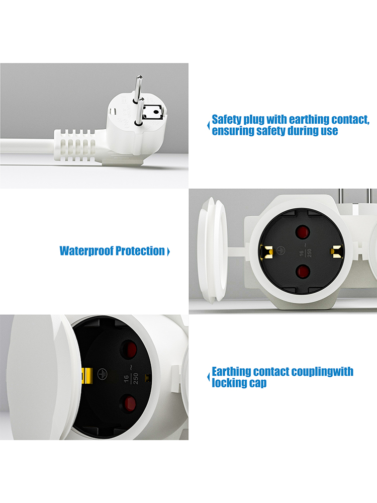 สายต่อพ่วง EU พร้อมเต้ารับ Sch - Outdoor Power Socket Cover บทวิจารณ์และราคา