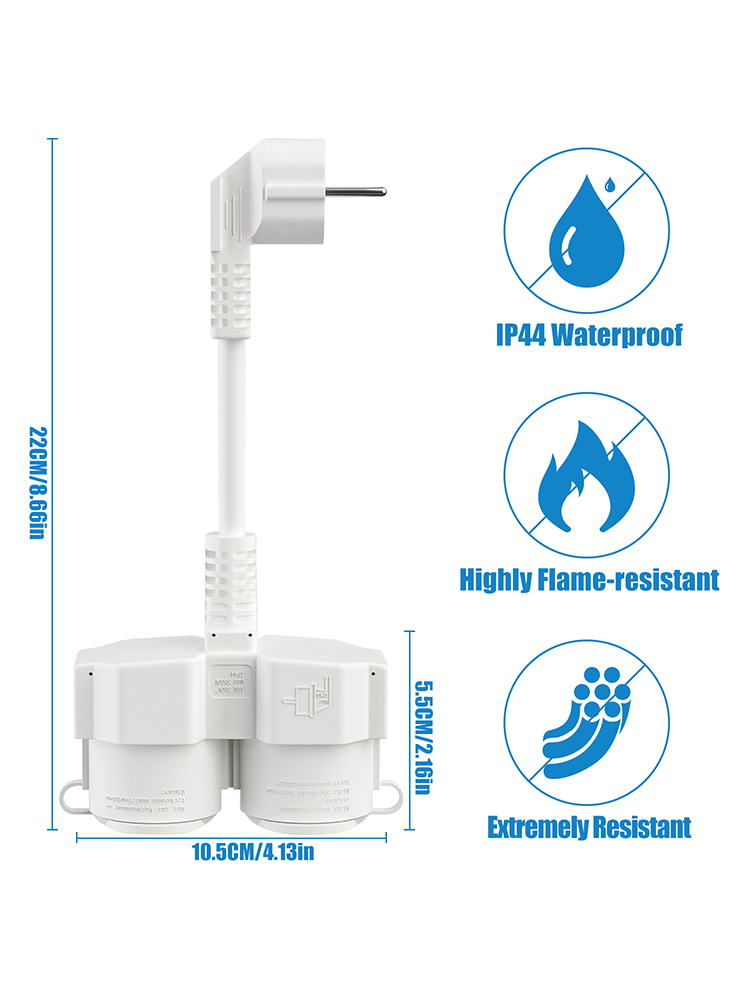 สายต่อพ่วง EU พร้อมเต้ารับ Sch - Outdoor Power Socket Cover บทวิจารณ์และราคา