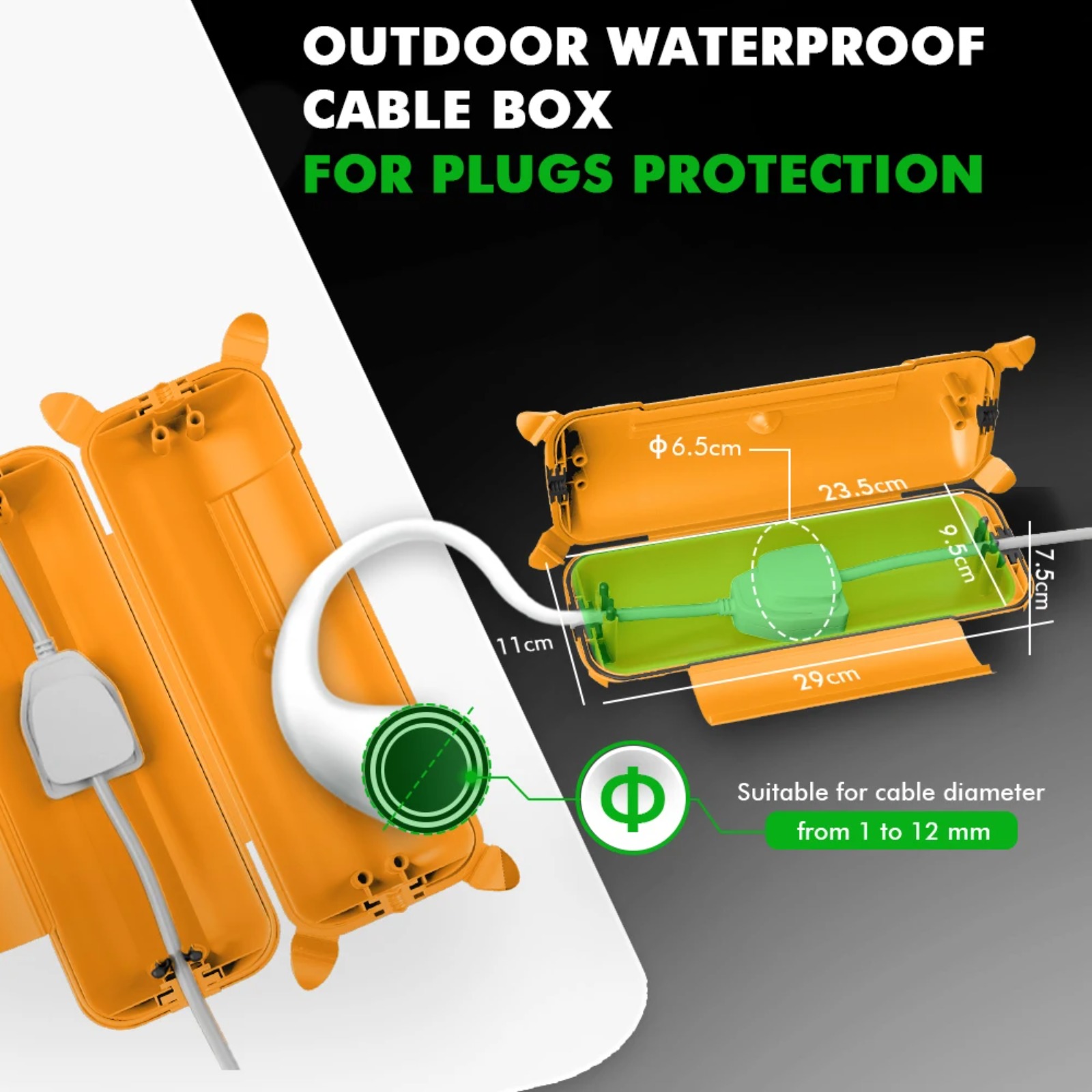 ฝาครอบสายไฟต่อภายนอกอาคาร IP44 - Outdoor Power Adapter บทวิจารณ์และราคา