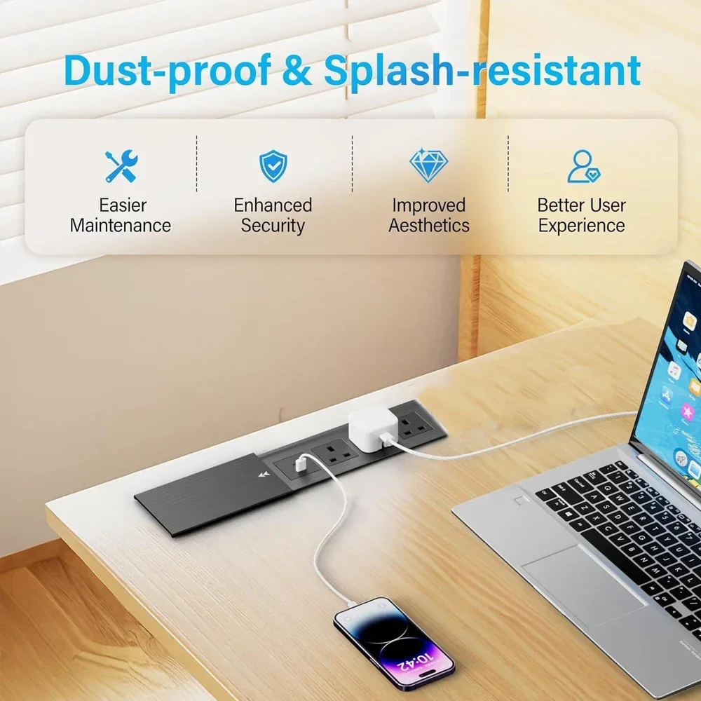 เต้ารับไฟฟ้าแบบซ่อนในโต๊ะ 2 ช่ - Outdoor Usb Power Strip บทวิจารณ์และราคา