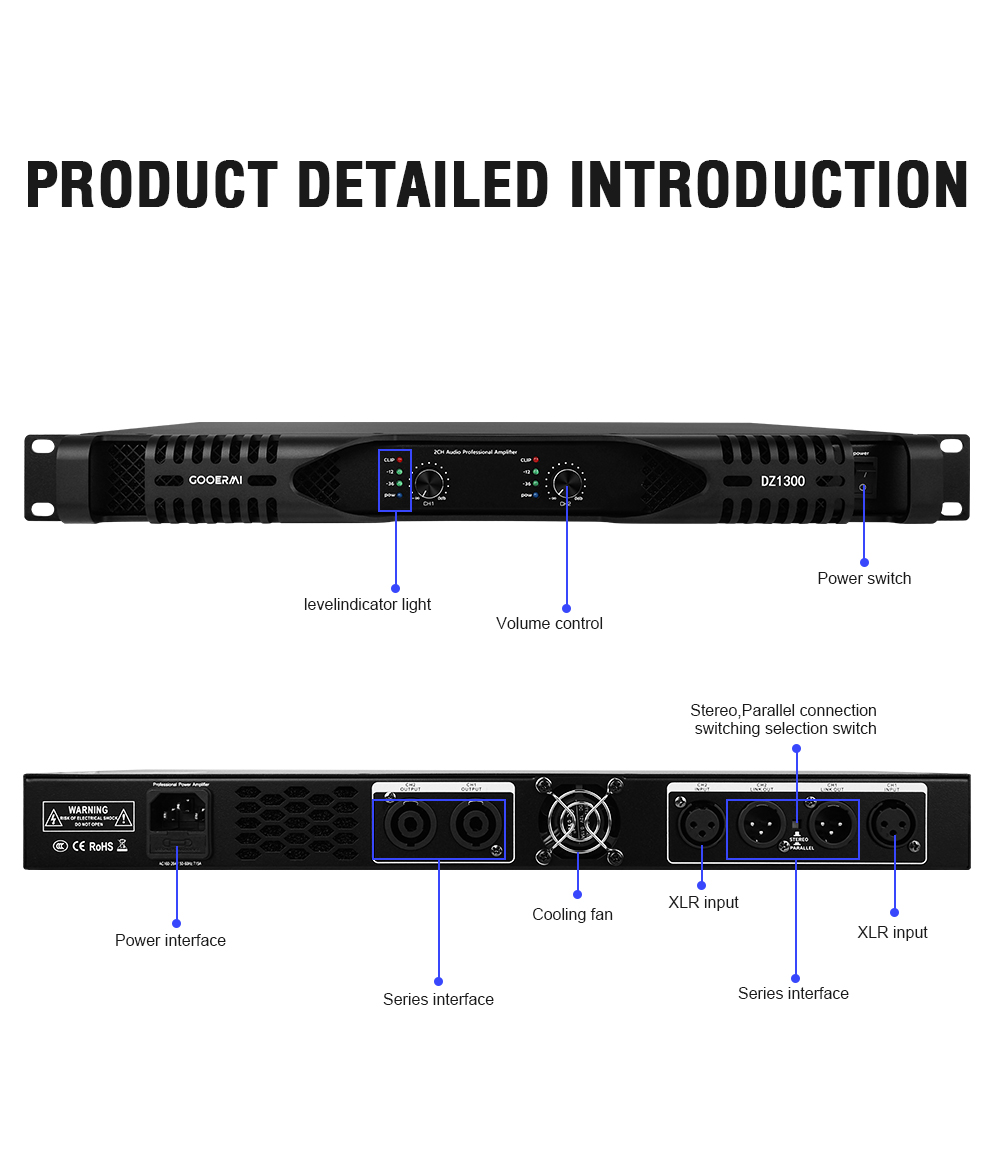 เพาเวอร์แอมป์ Gooermi DZ1300 1 - Outdoor Power Amplifier บทวิจารณ์และราคา