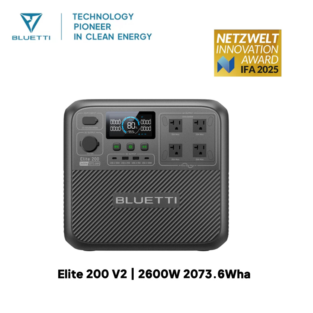 【รีนิว】BLUETTI Elite 200 V2 สถ - Outdoor Power Equipment บทวิจารณ์และราคา